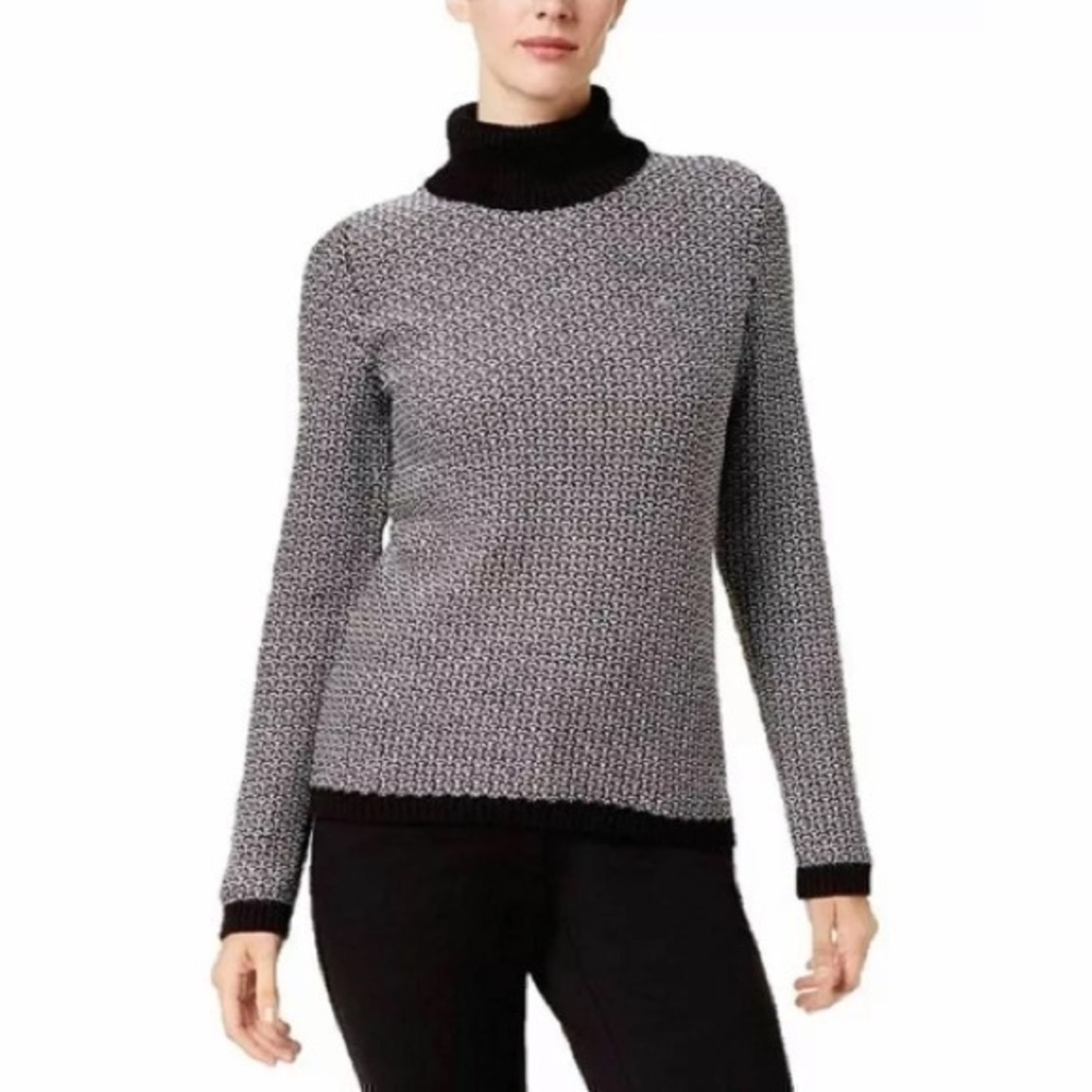 Karen Scott Black Combo Pullover Sweater sz XL